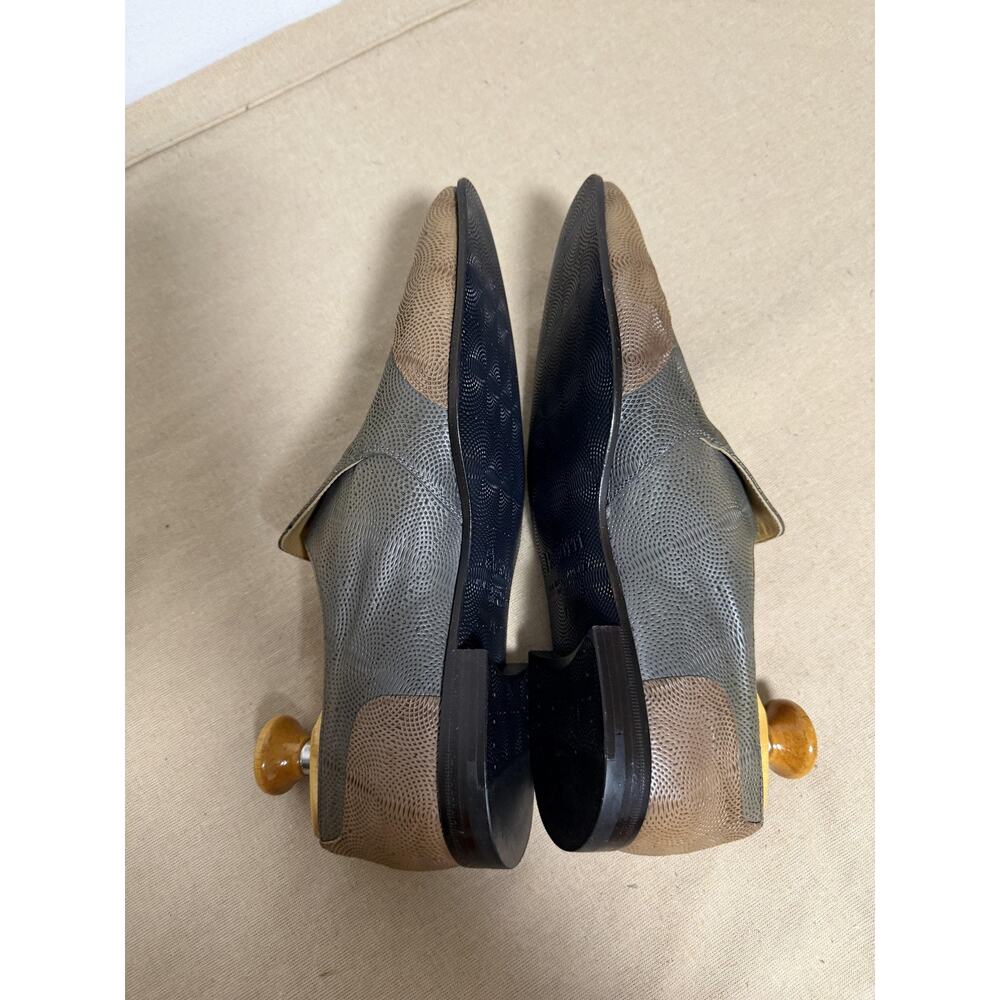 Cesare Paciotti Dress Shoes Mens Size 7.5 Gray Embossed Leather Slip On Italy - Picture 10 of 13